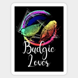 Colorful Rainbow Retro Budgies Budgerigar Budgie Lover Sticker